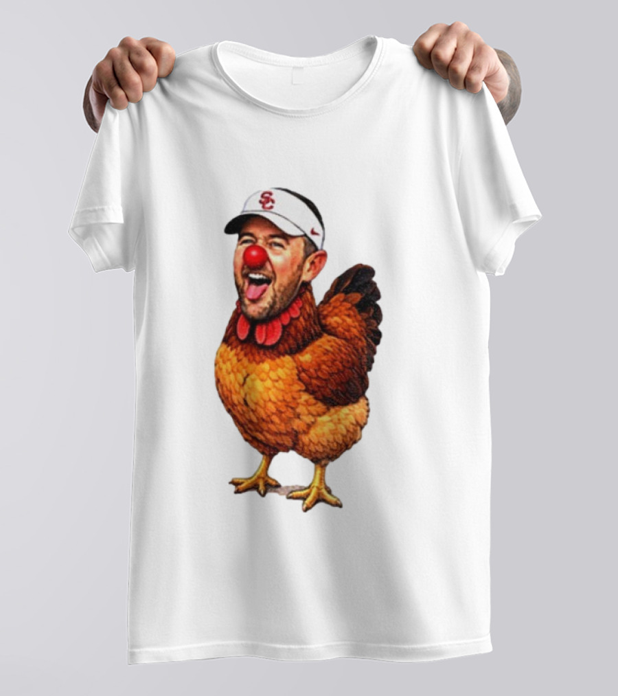 USC Coach Lincoln Riley Chicken Parody With Red Nose Clown Face T-Shirt