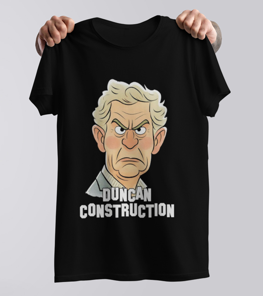 Duncan Construction Grumpy Caricature T-Shirt