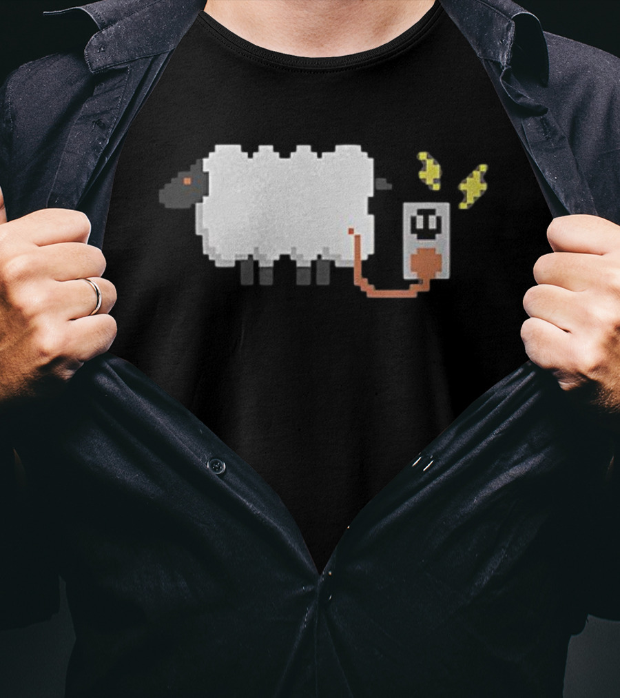 Pixel Art Electric Sheep Plugging In Wil Wheaton T-Shirt