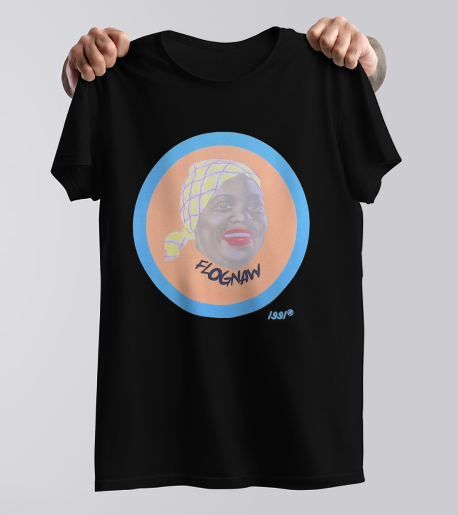 Golf Wang Flognaw Portrait Yellow Scarf Oval Blue Border T-Shirt