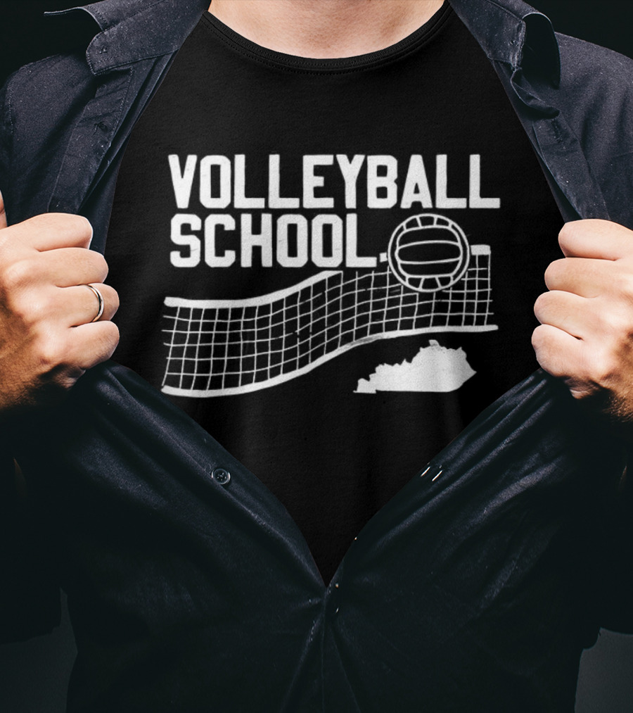 Kentucky Volleyball School Ball And Net Graphic As State T-Shirt