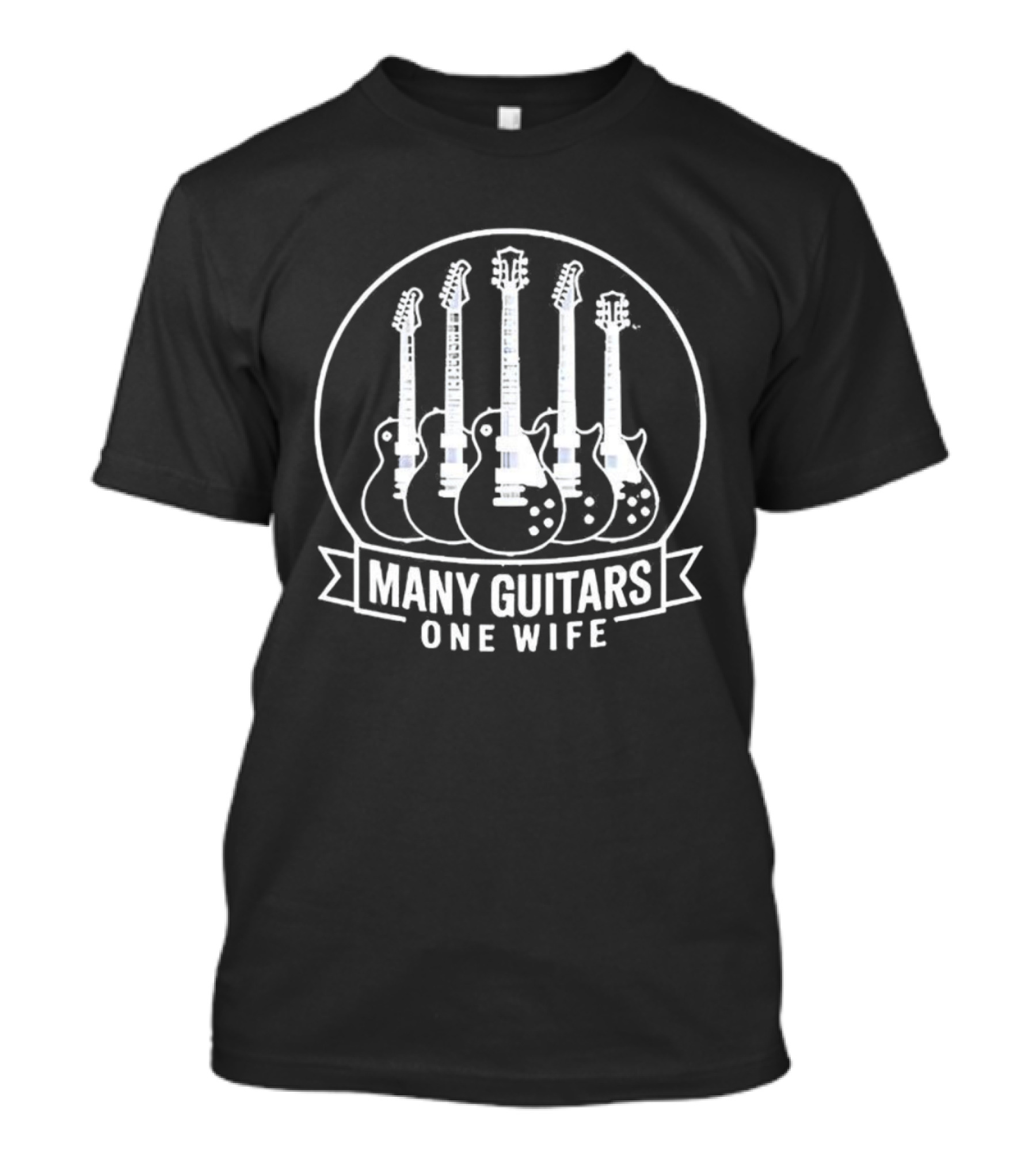 Many Guitars One Wife Circular Frame T-Shirt