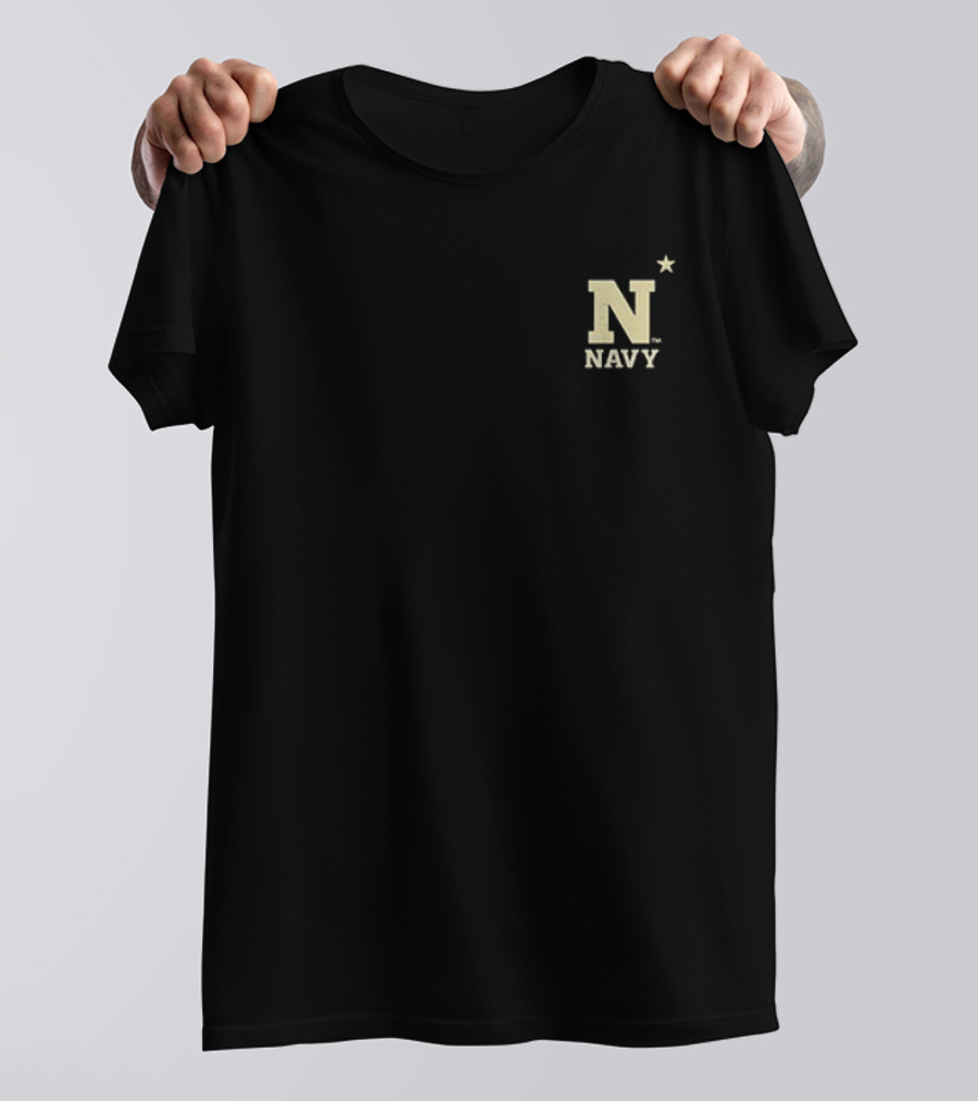 Navy Midshipmen Happy Holidays Snowy Polaroid Mascot N Star T-Shirt