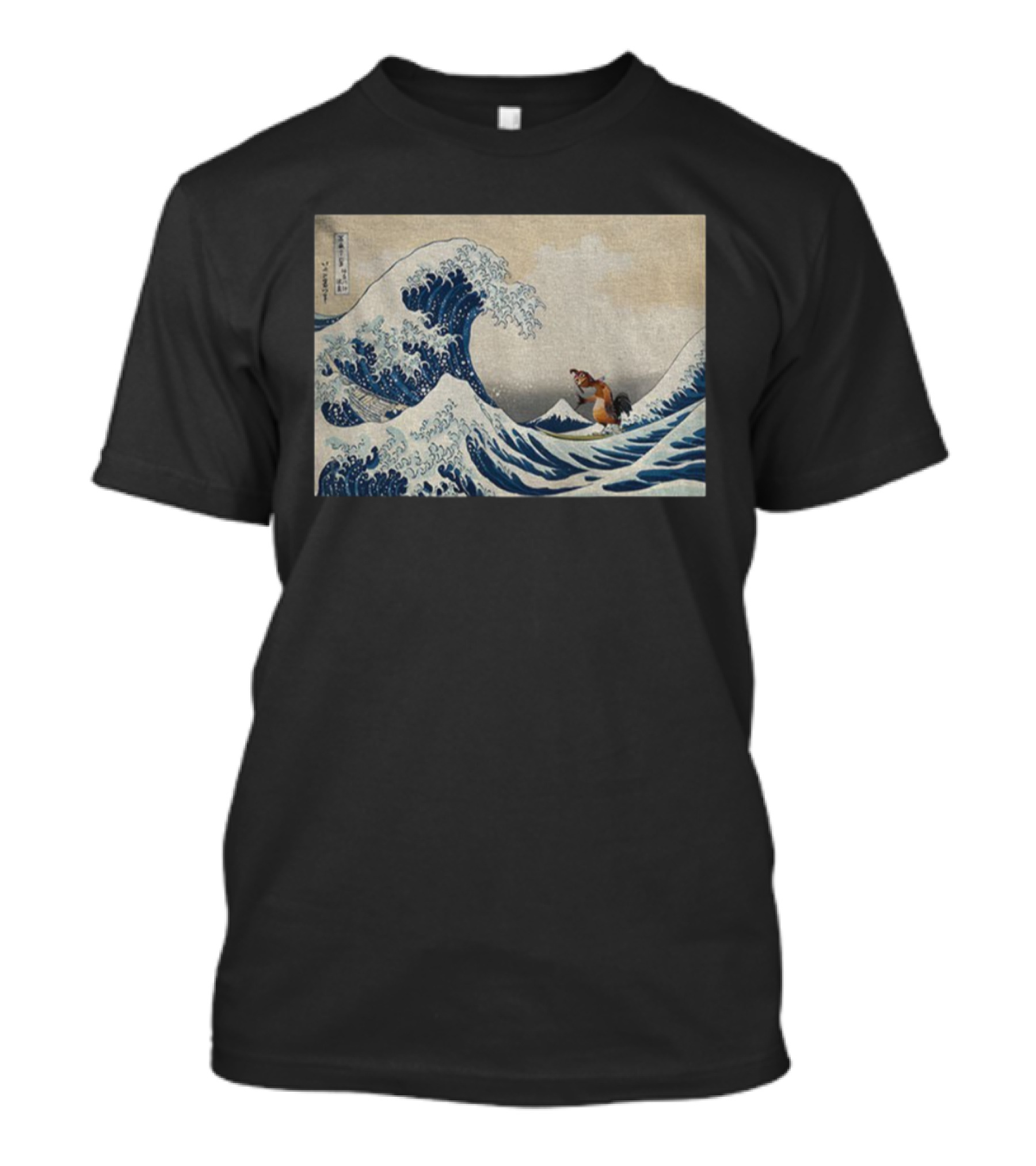 Great Wave Kanagawa Chicken Joe Meme Funny Ukiyo E T-Shirt