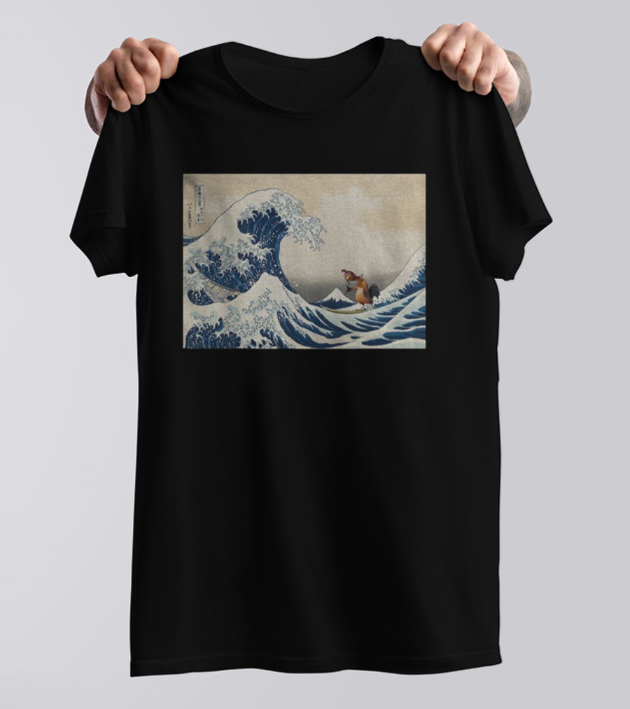 Great Wave Kanagawa Chicken Joe Meme Funny Ukiyo E T-Shirt