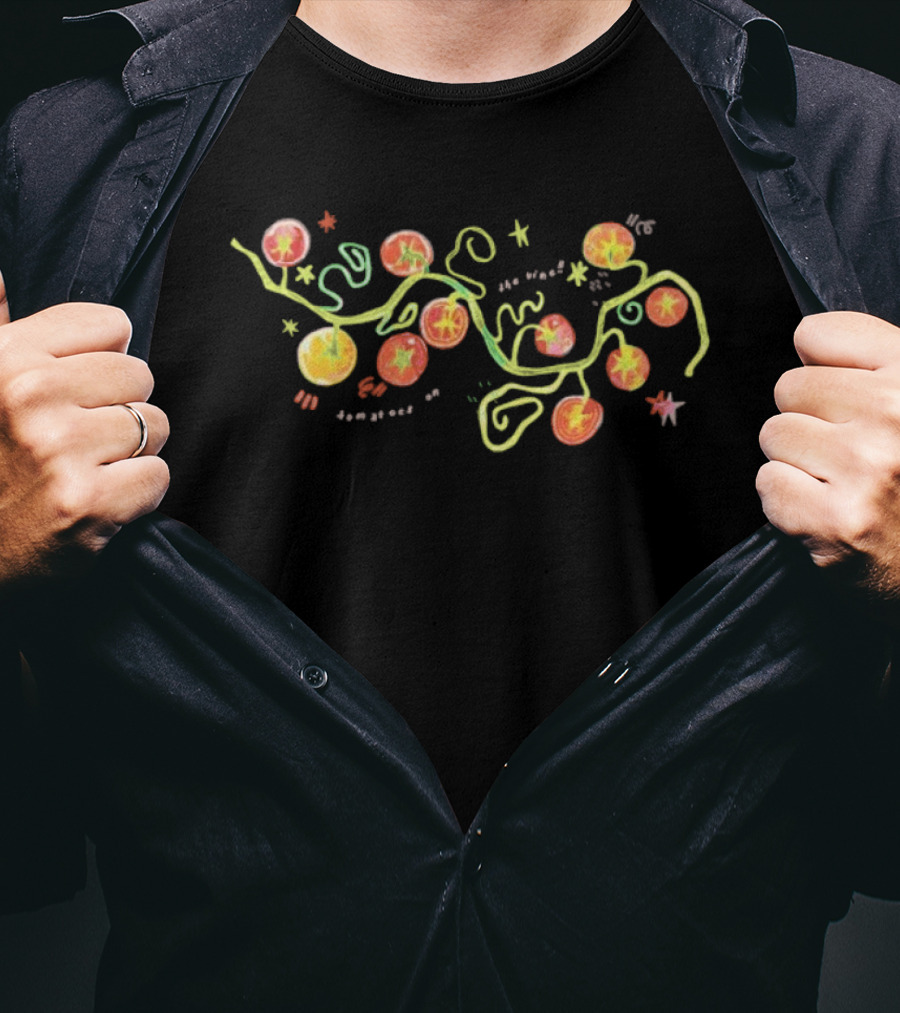 The Vine Tomato On Stars And Swirls T-Shirt