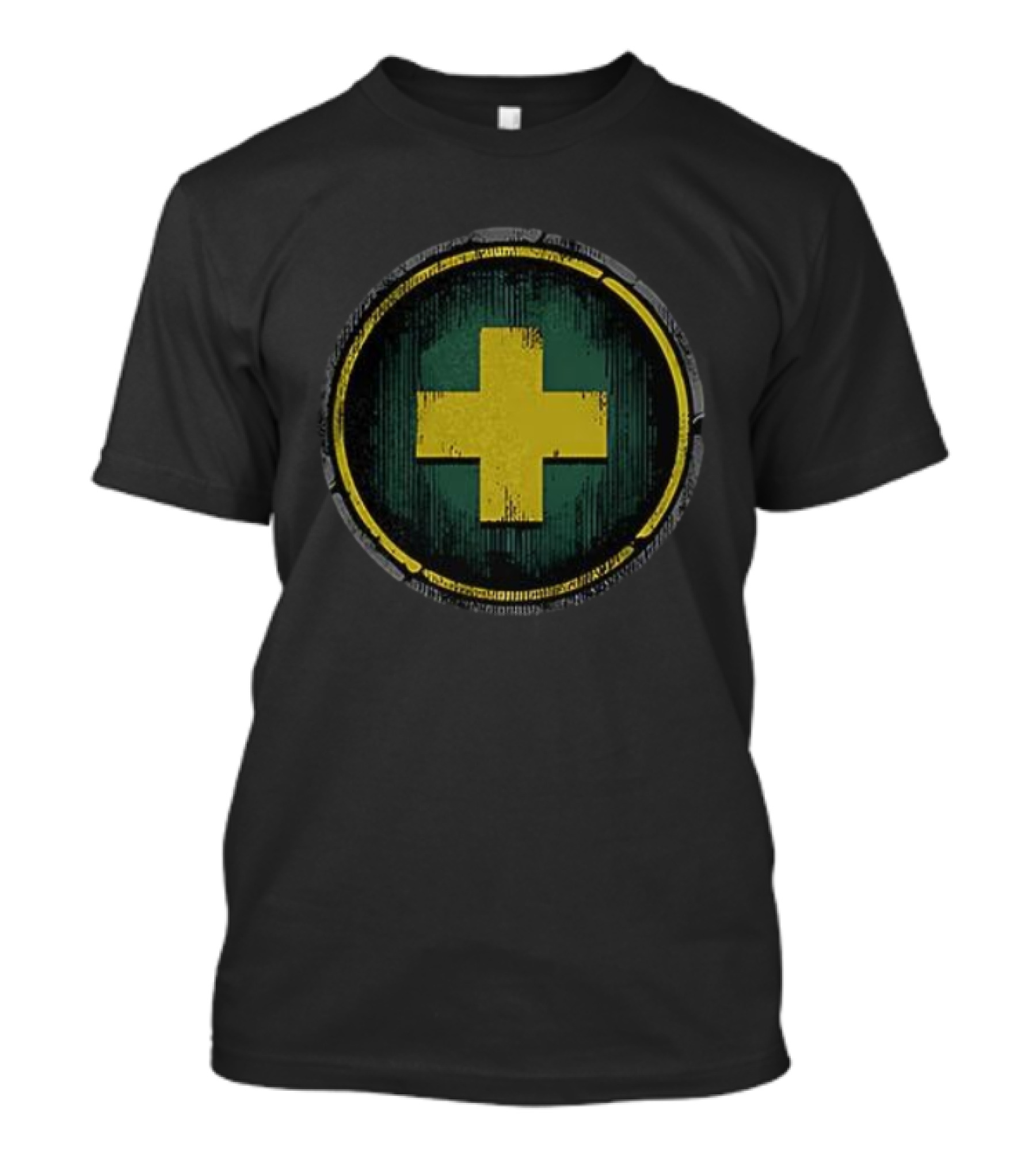 Wow Dungeon Role Heal Iconic Yellow Cross T-Shirt