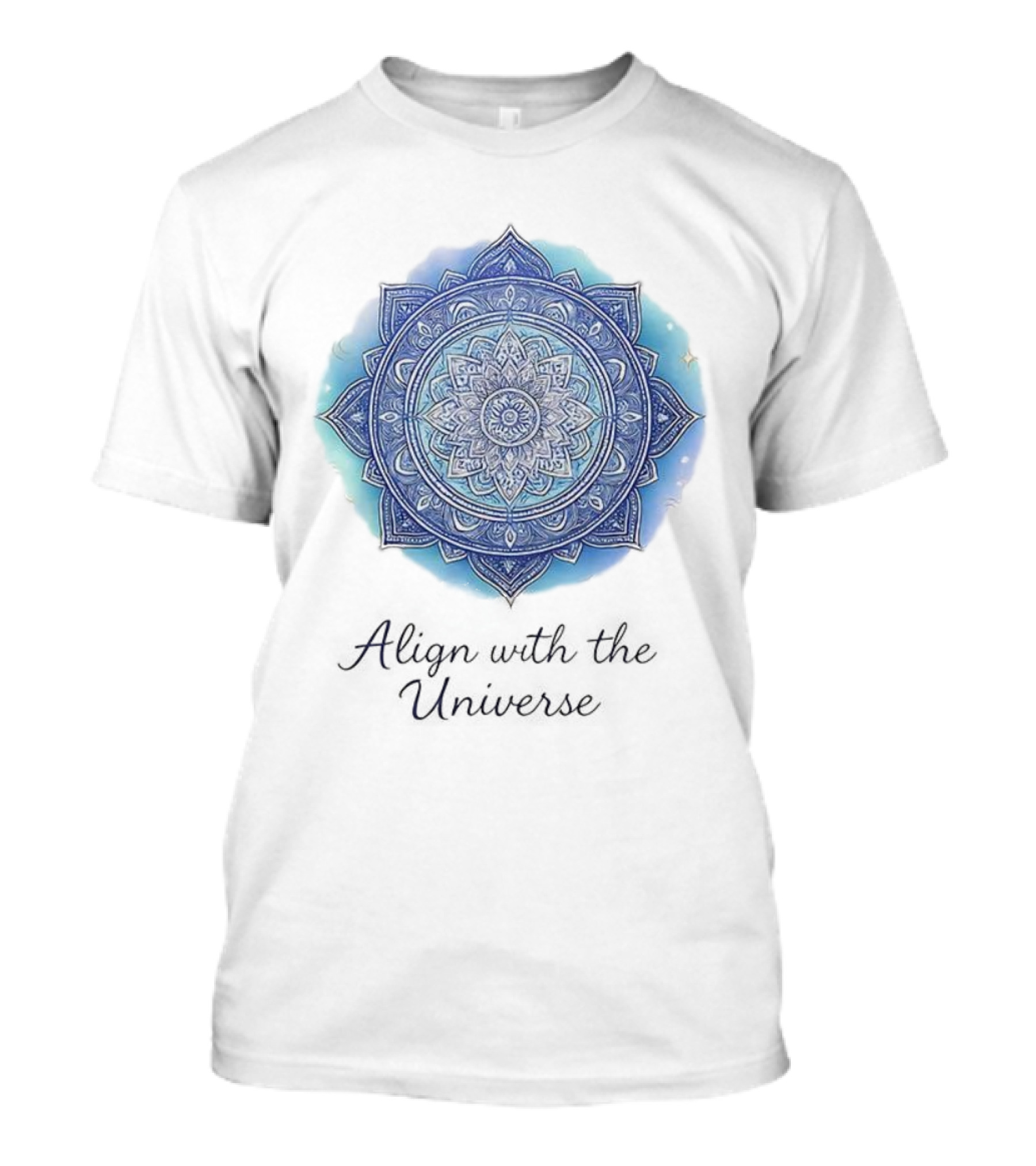 Align With The Universe Mandala Blue Celestial T-Shirt
