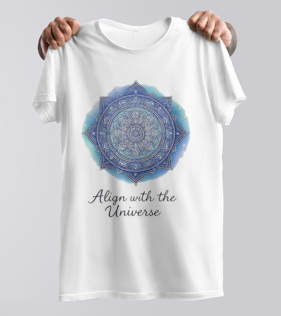 Align With The Universe Mandala Blue Celestial T-Shirt