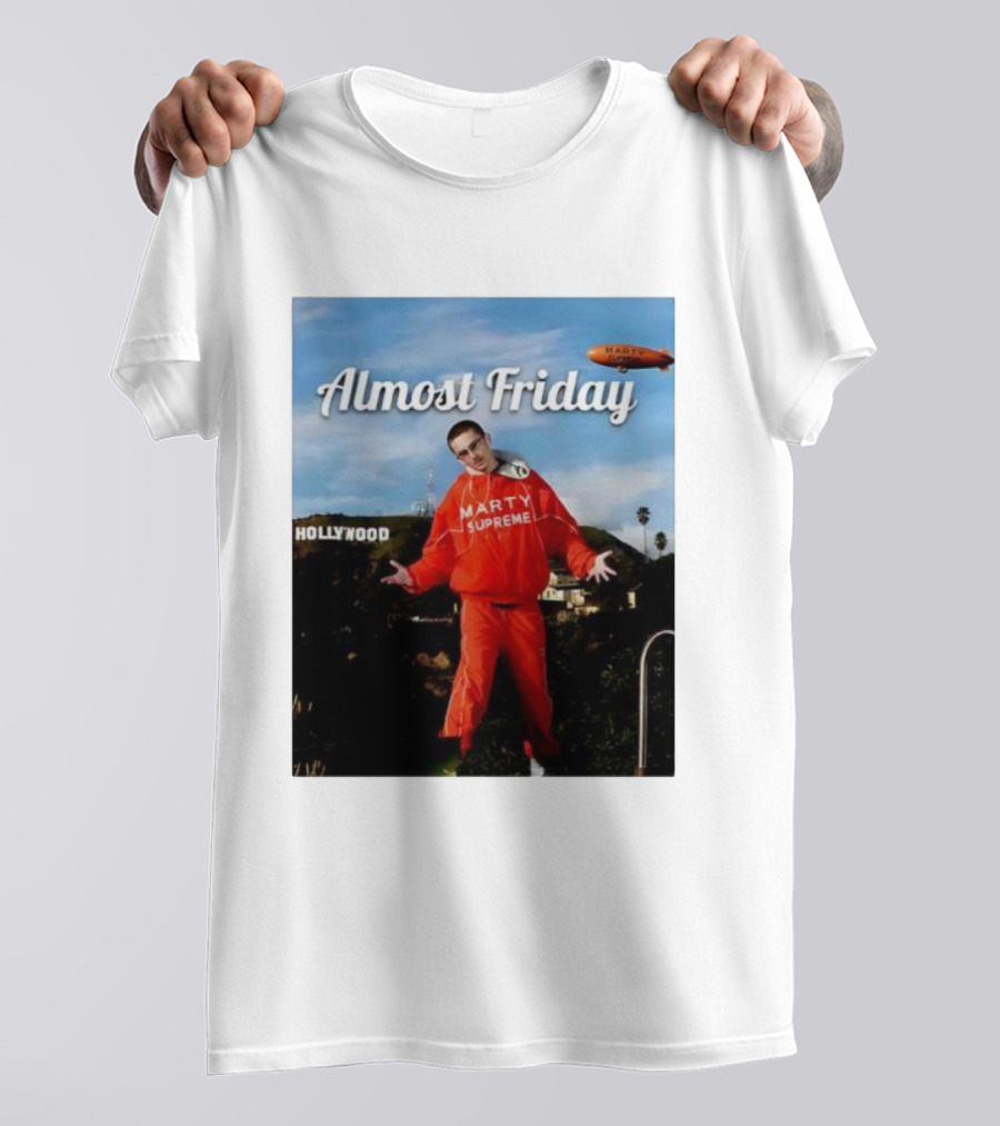 Almost Friday Marty Supreme Hollywood Hills Sky Blimp T-Shirt