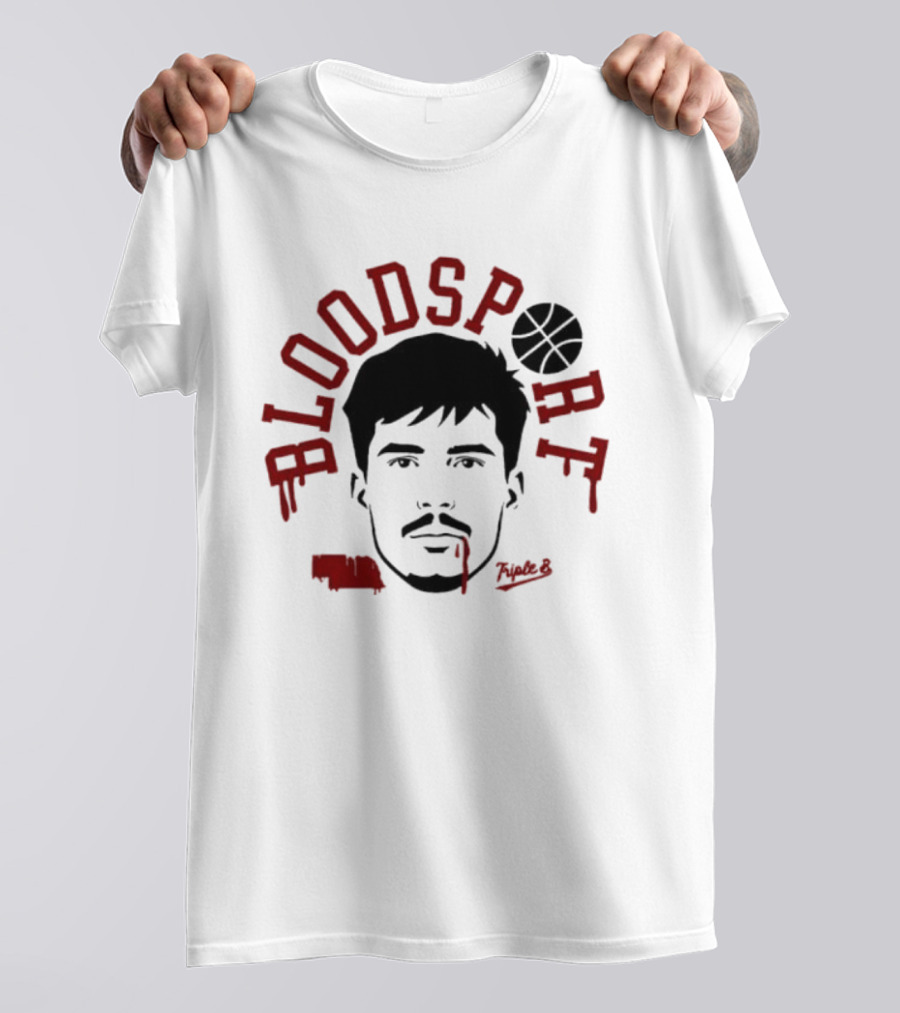 Bloodsport Basketball Player Face With Signature T-Shirt