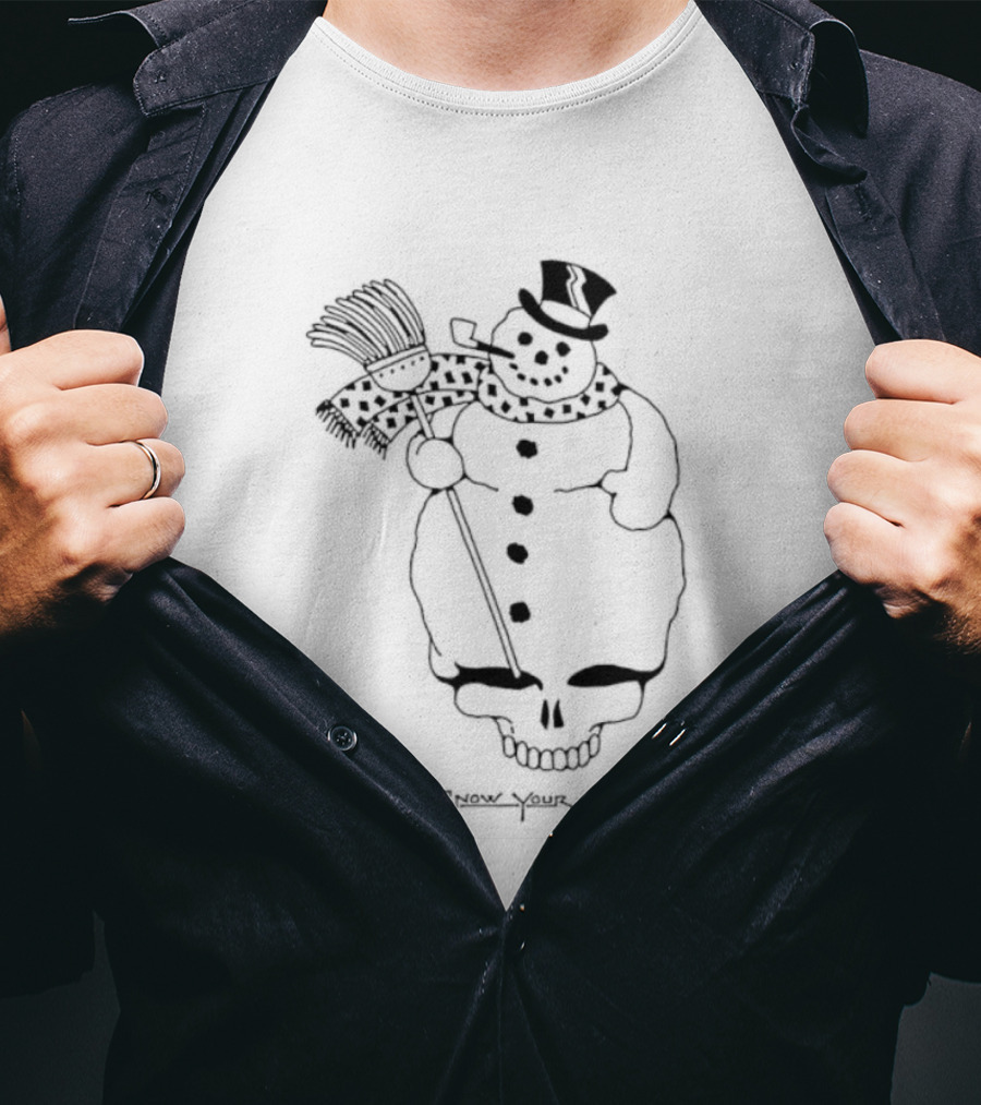 Grateful Dead Snow Your Face Snowman Skull T-Shirt