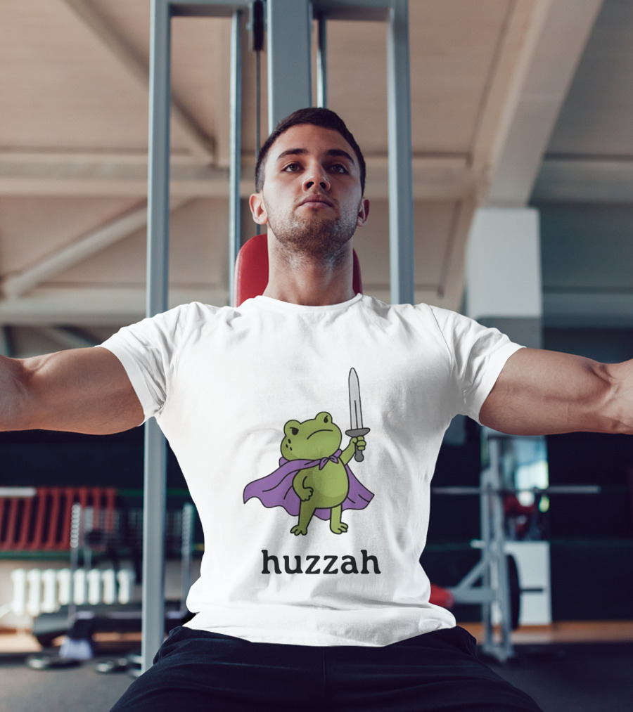 Huzzah Frog Purple Cloak Sword T-Shirt