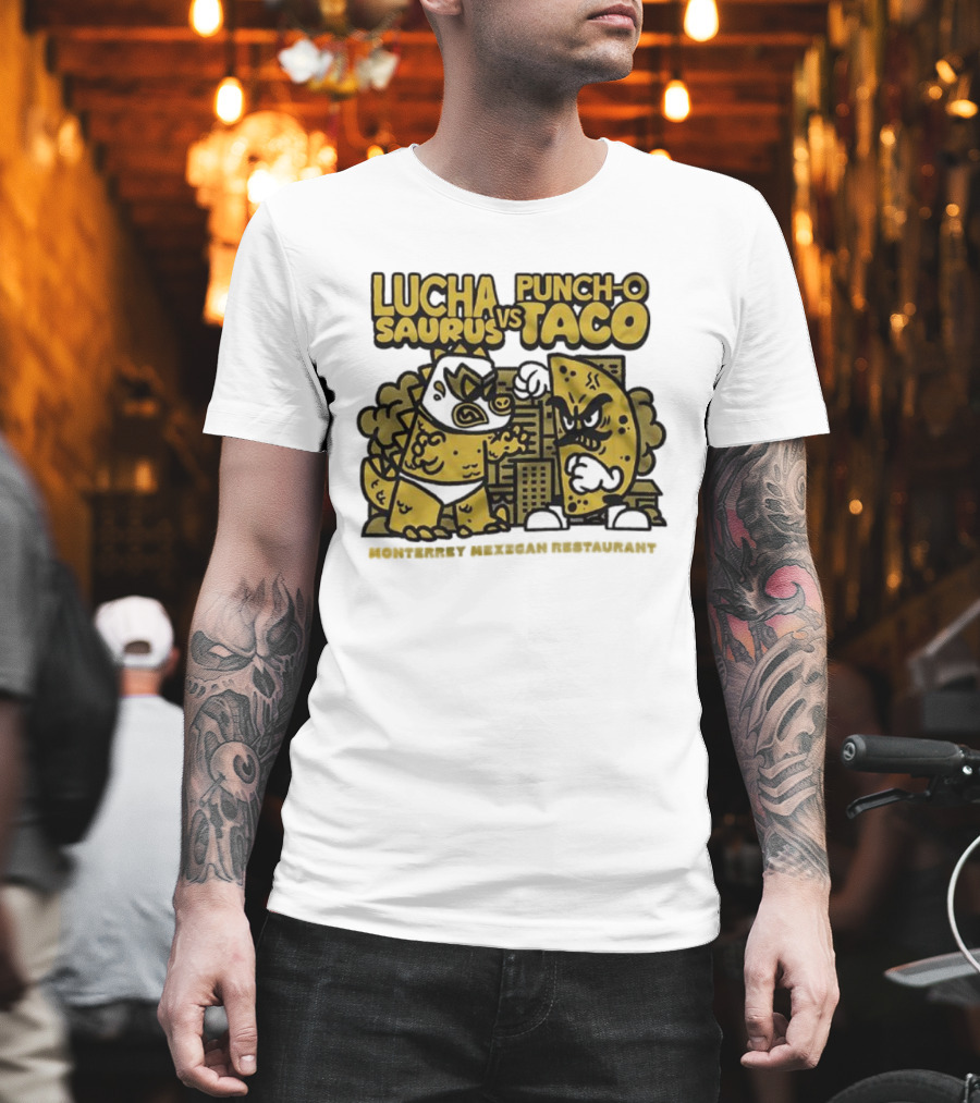 Lucha Saurus Vs Punch O Taco Monterrey Mexican Artistry T-Shirt