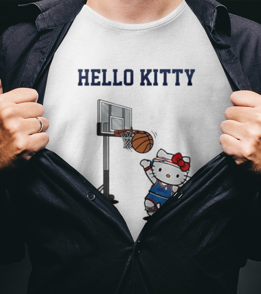 Hello Kitty Oklahoma City Thunder Basketball Collaboration Holiday Fan Favorite T-Shirt