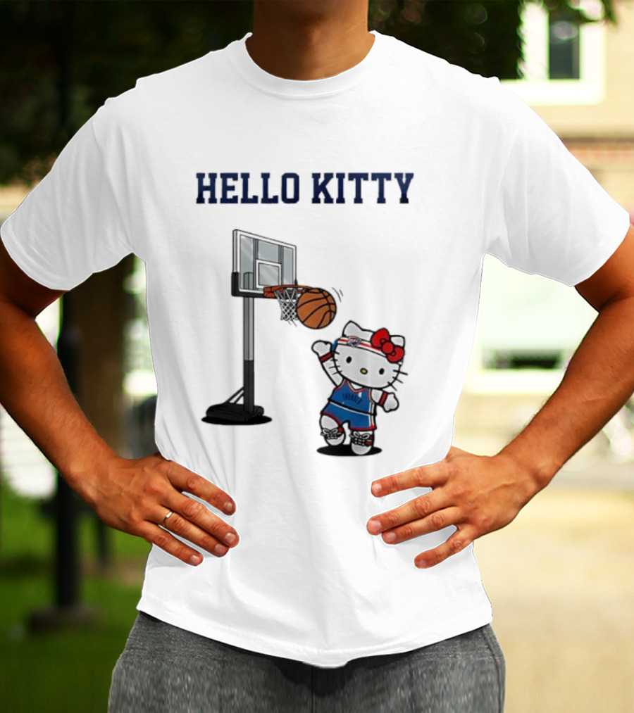 Hello Kitty Oklahoma City Thunder Basketball Collaboration Holiday Fan Favorite T-Shirt