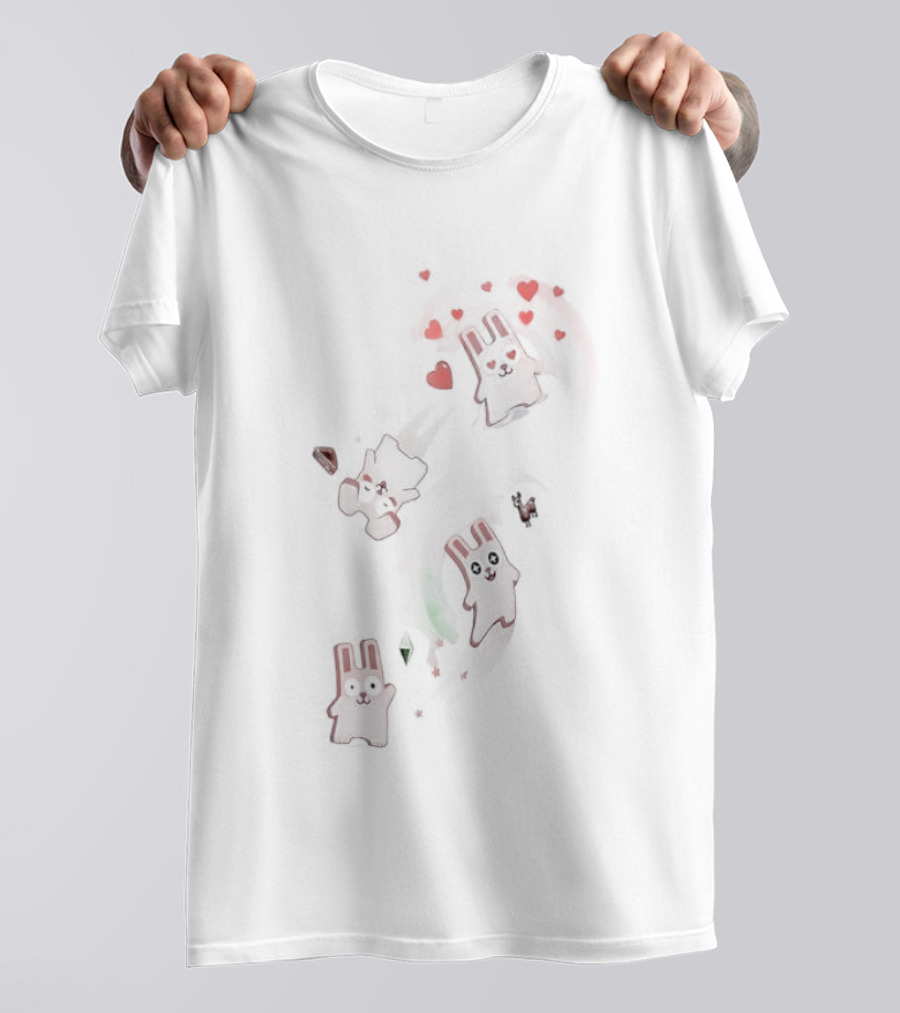 The Sims Freezer Bunny Rainbow Colorful Cute Playful T-Shirt