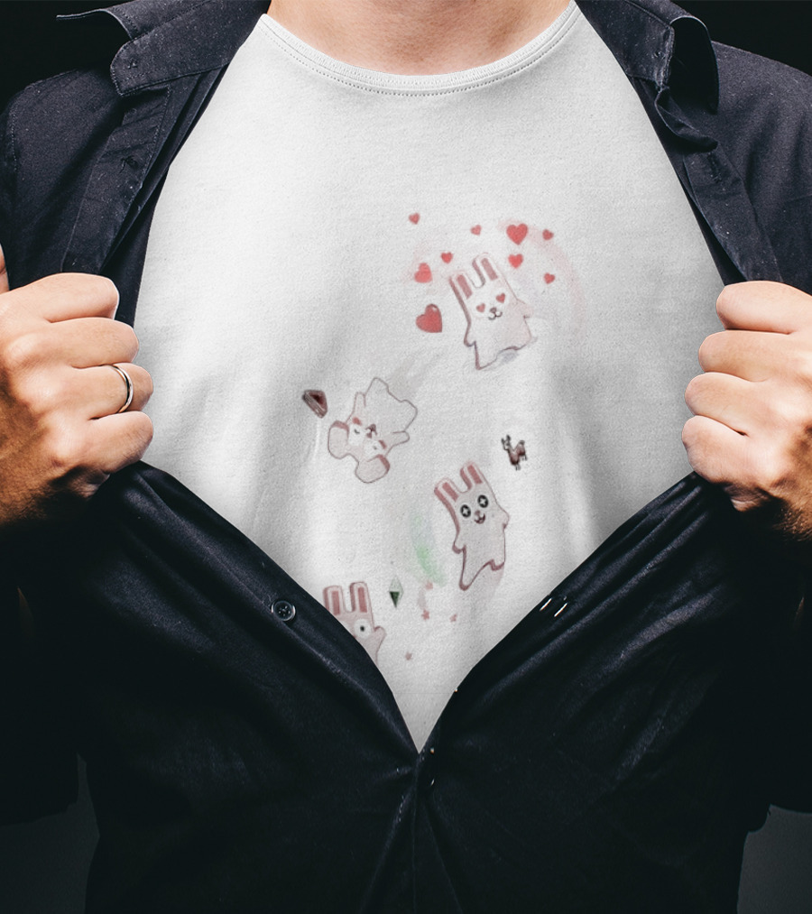 The Sims Freezer Bunny Rainbow Colorful Cute Playful T-Shirt