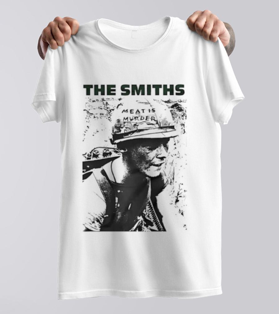 The Smiths Meat Is Murder 1985 Vietnam War Documentary Soldier Helmet T-Shirt