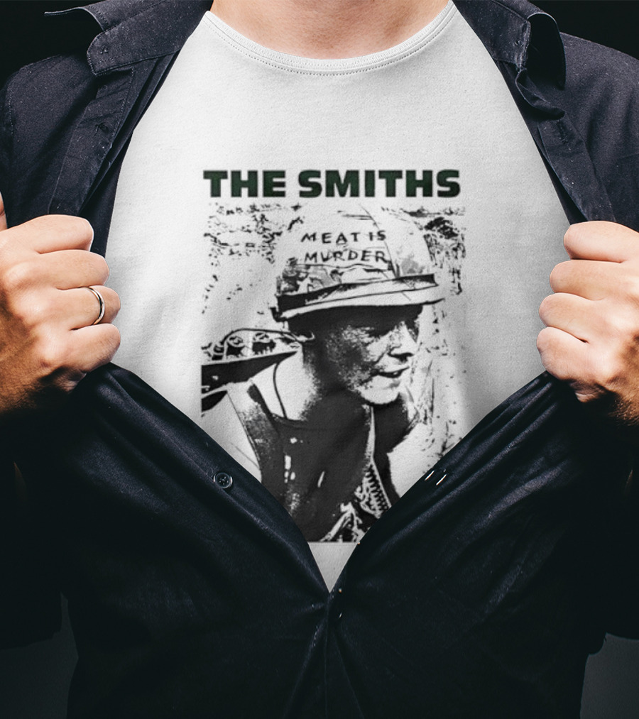 The Smiths Meat Is Murder 1985 Vietnam War Documentary Soldier Helmet T-Shirt