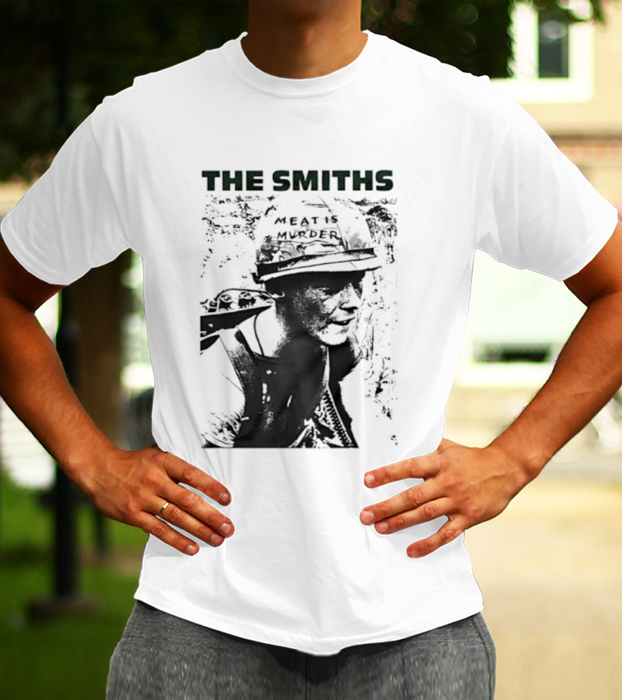 The Smiths Meat Is Murder 1985 Vietnam War Documentary Soldier Helmet T-Shirt