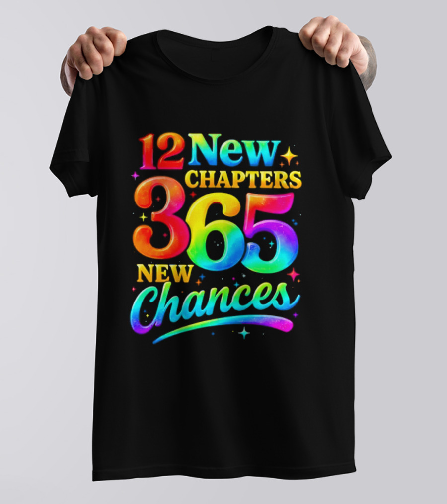 12 New Chapters 365 New Chances Neon Rainbow T-Shirt
