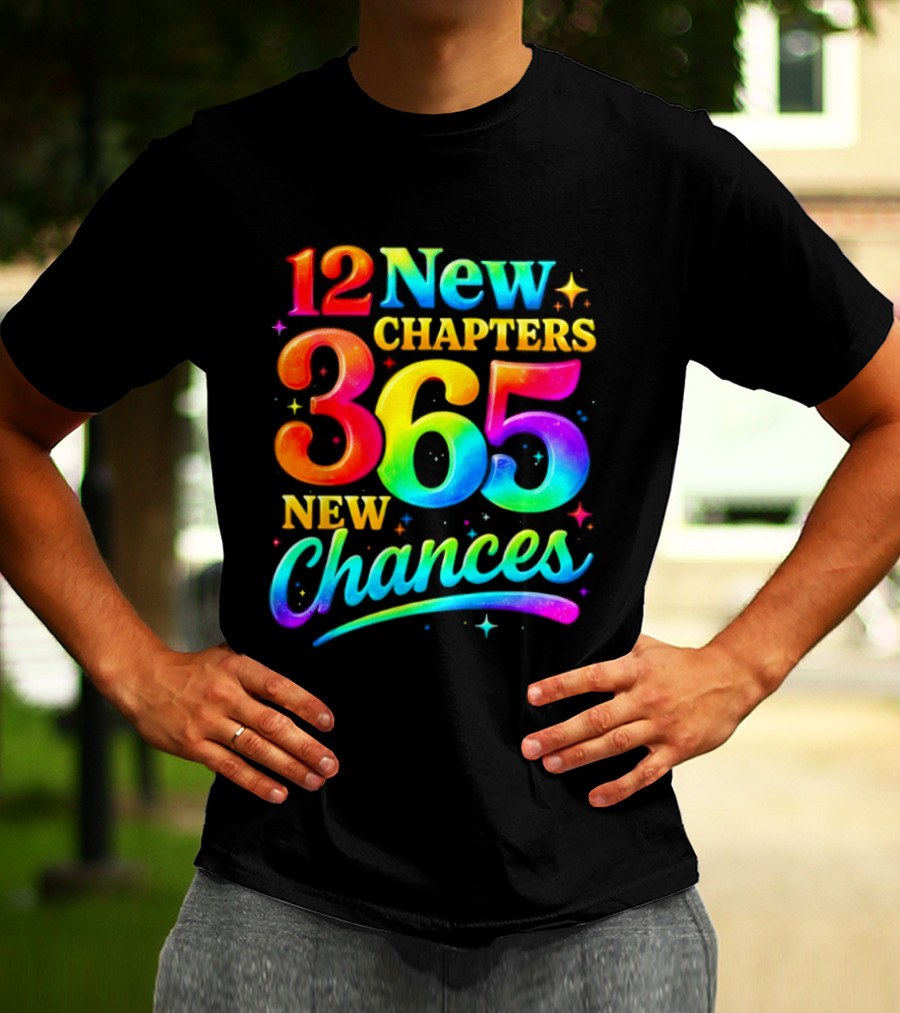 12 New Chapters 365 New Chances Neon Rainbow T-Shirt