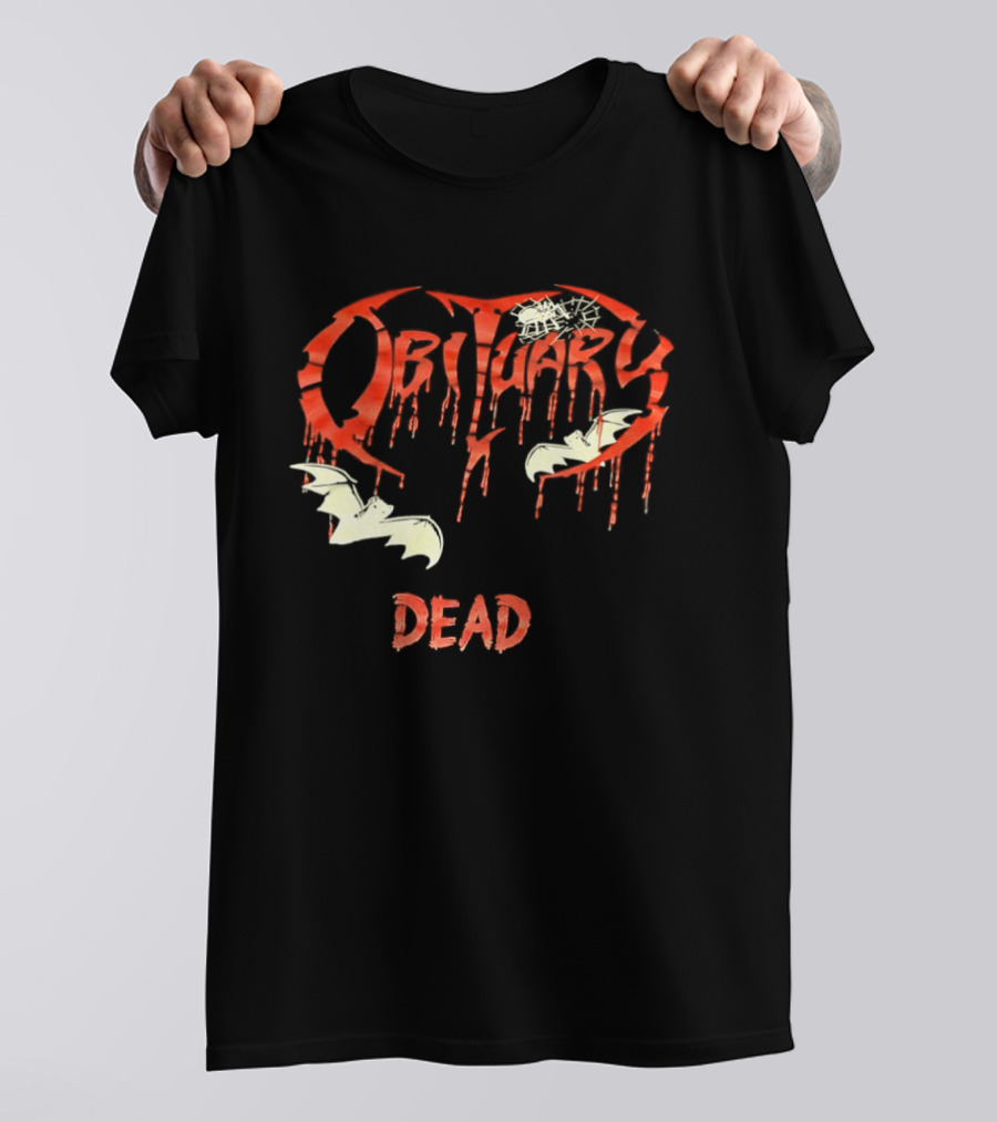 Obituary Dead Dripping Blood Bats T-Shirt