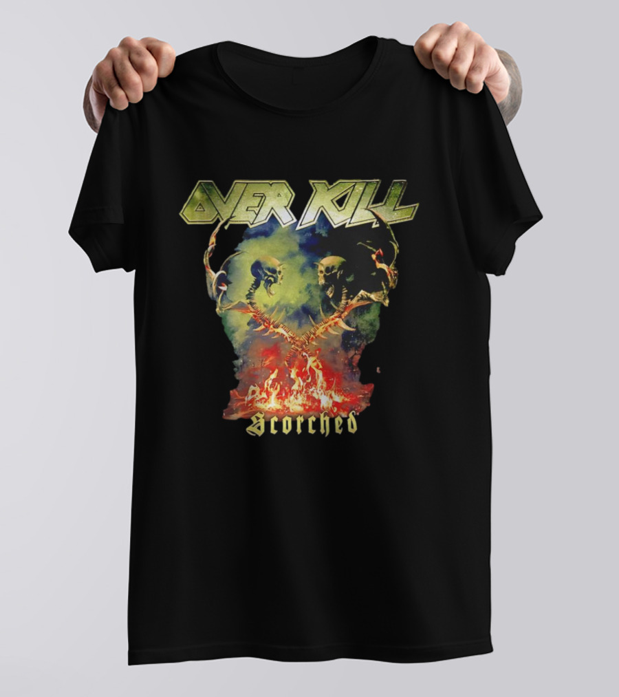 Overkill Scorched Skull Flames Tour Night T-Shirt
