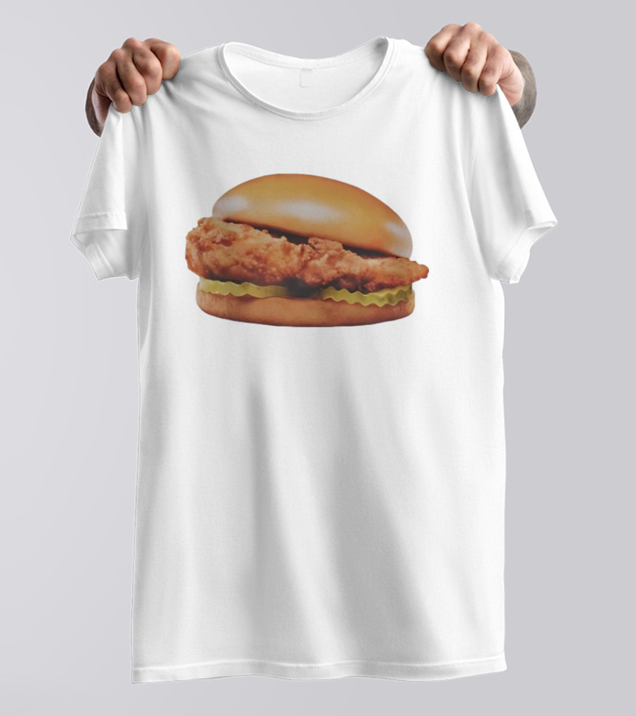 Crispy Chicken Hamburger Sandwich With Pickles T-Shirt