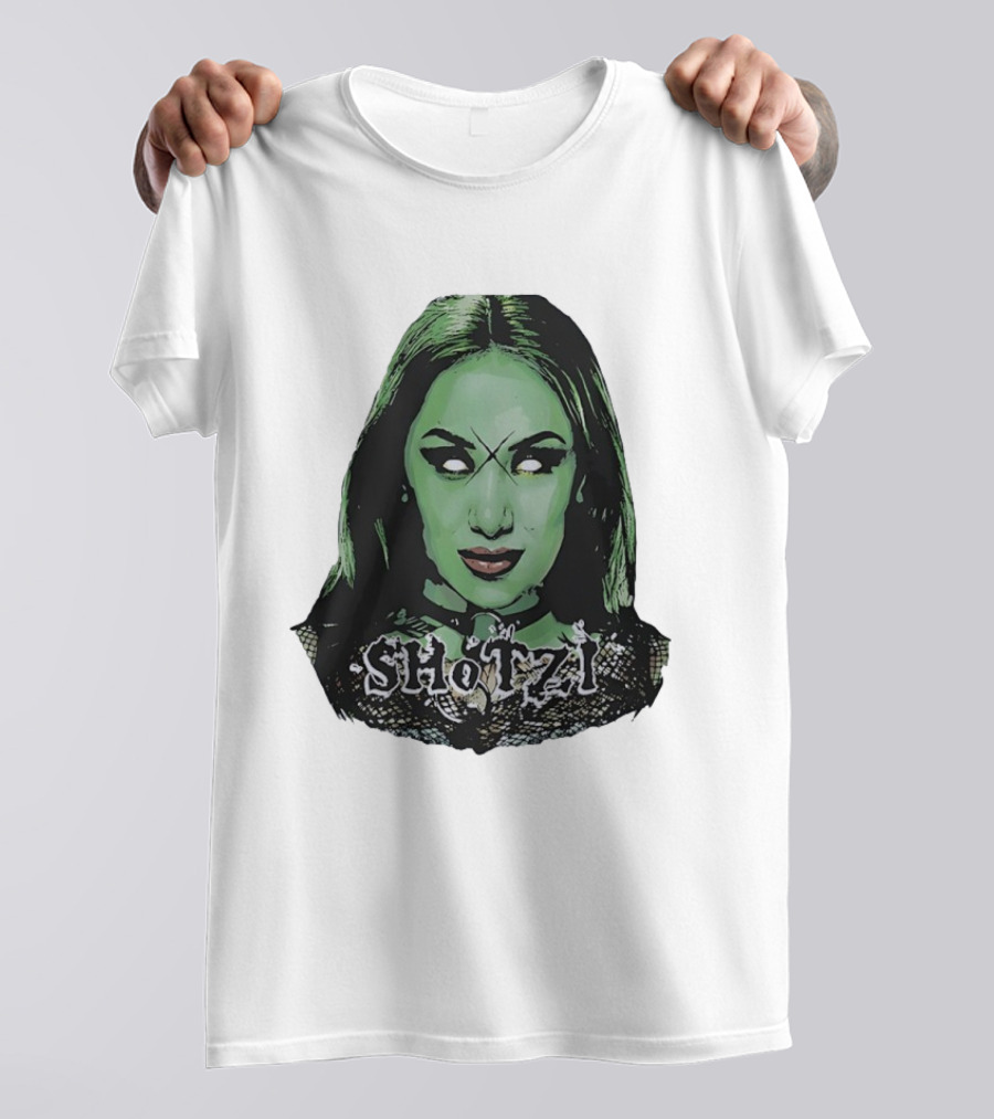 Shotzi Blackheart Green Face Horror T-Shirt