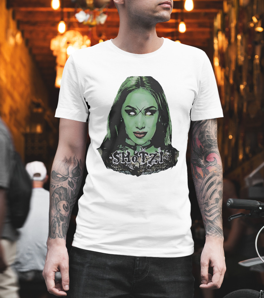 Shotzi Blackheart Green Face Horror T-Shirt