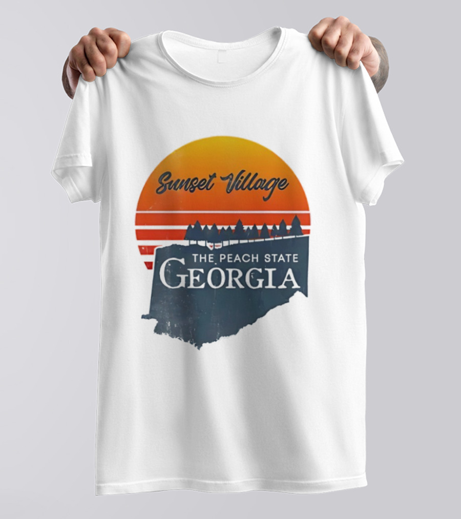 Sunset Village The Peach State Georgia T-Shirt
