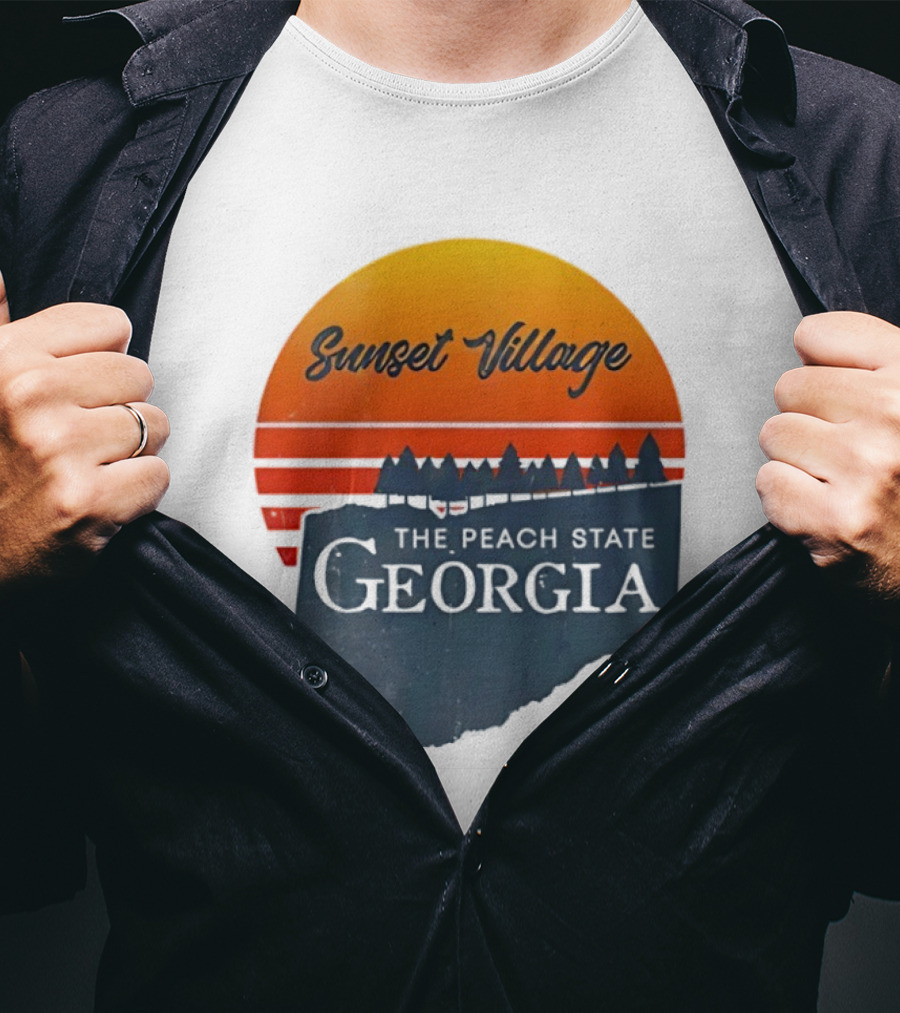 Sunset Village The Peach State Georgia T-Shirt