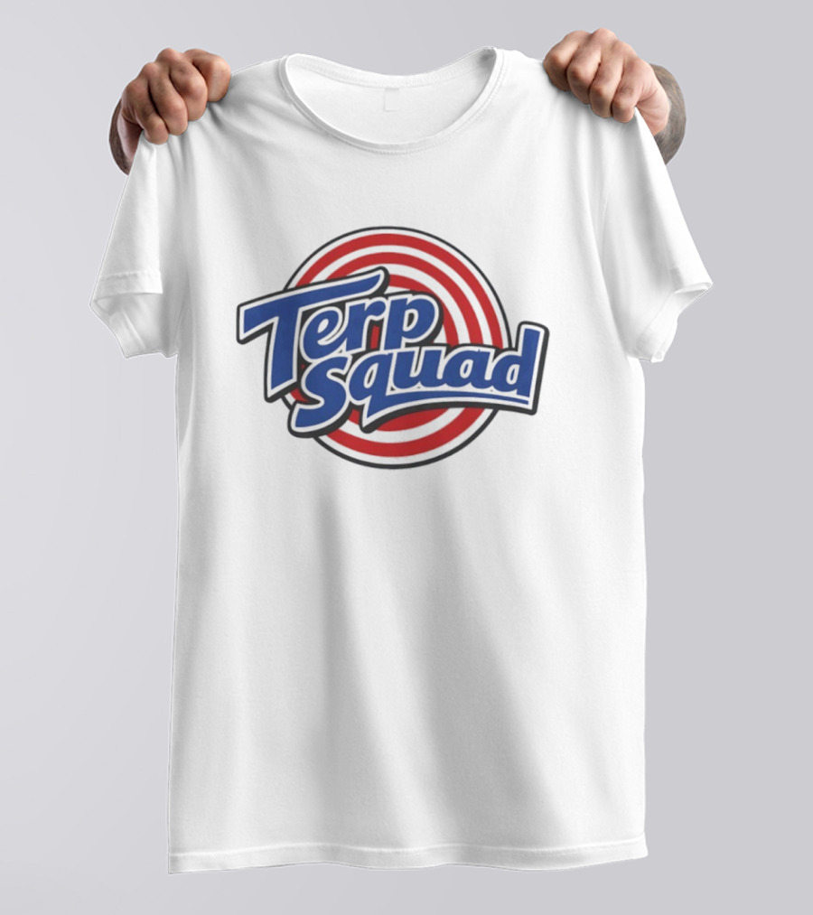 Terp Squad Looney Tunes Style Red Circular Rings T-Shirt