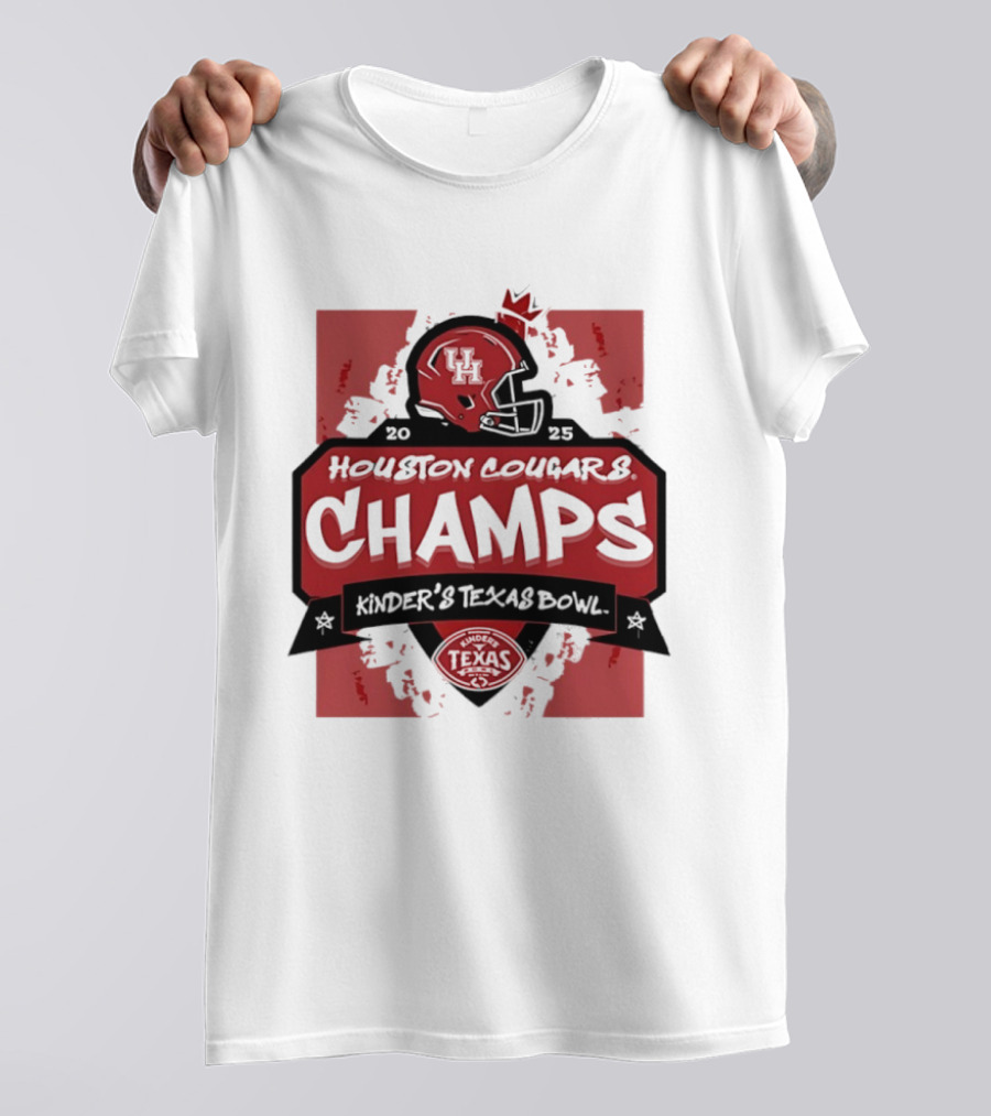 Houston Cougars Champs Kinder's Texas Bowl UH Helmet Football Victory 2025 T-Shirt