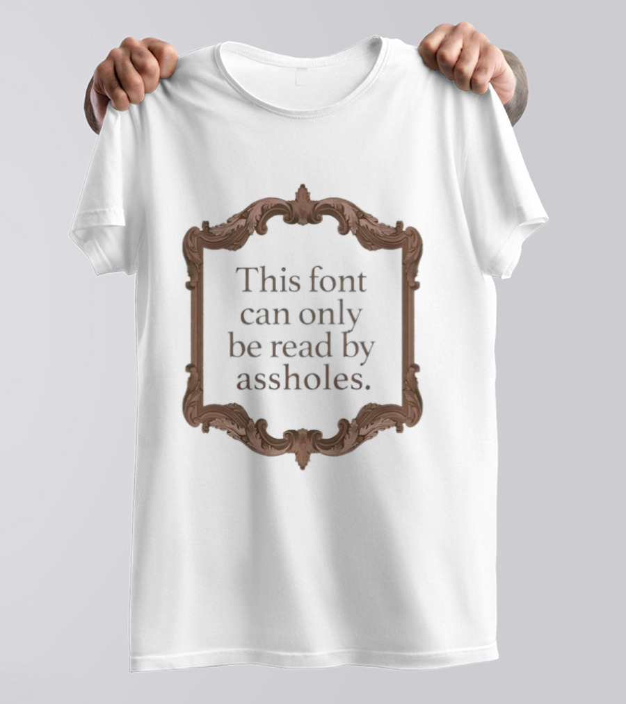 This Font Can Only Be Read By Assholes Frame T-Shirt