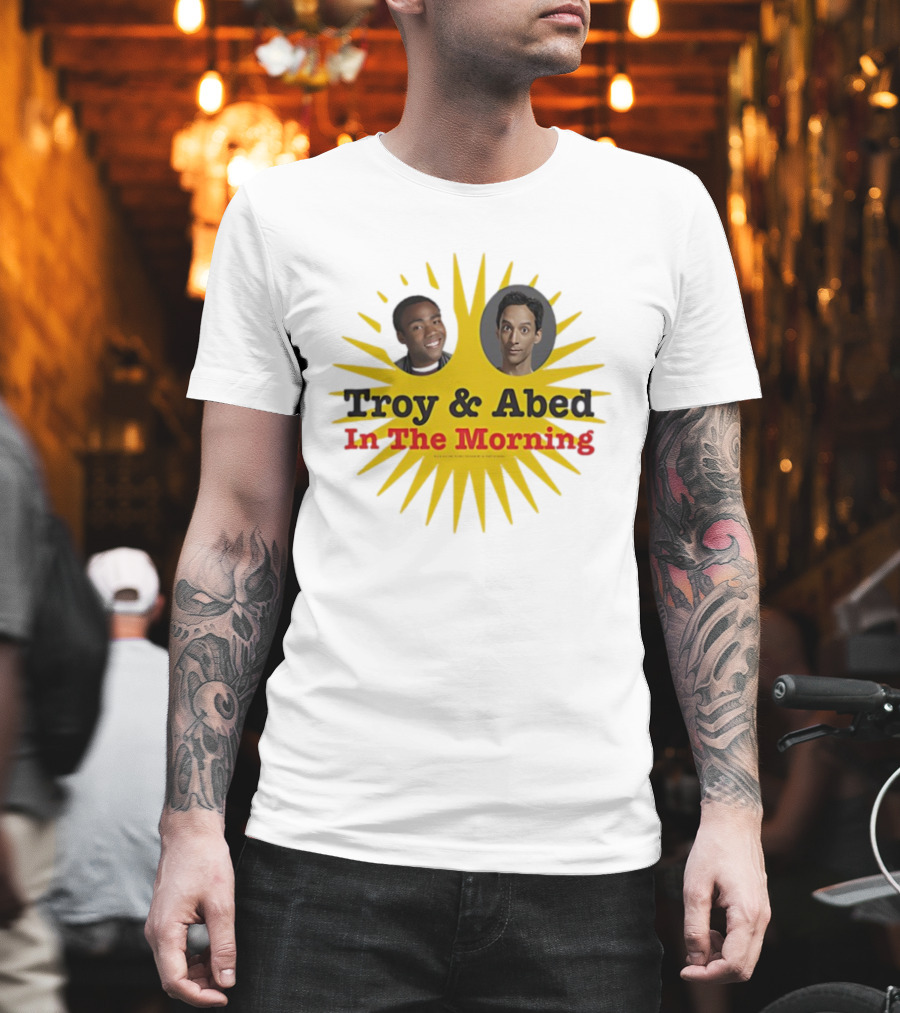 Troy & Abed In The Morning Sunburst Faces Community Fan Favorite T-Shirt