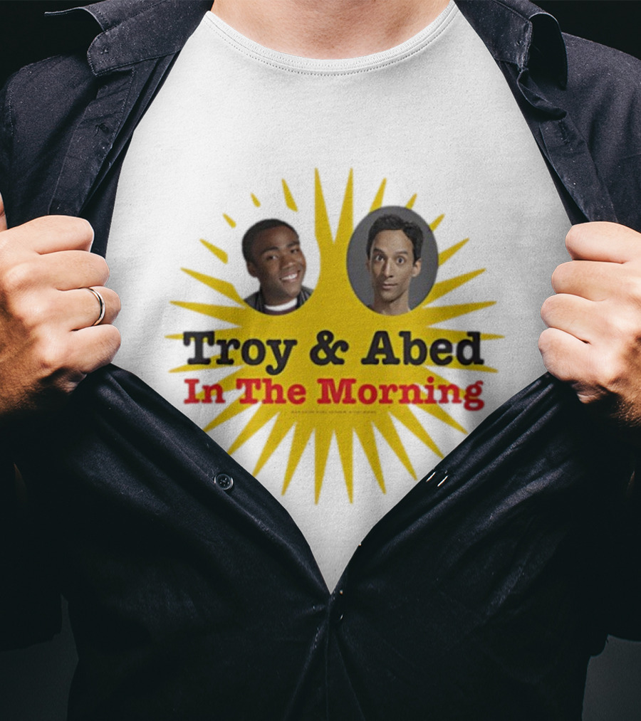 Troy & Abed In The Morning Sunburst Faces Community Fan Favorite T-Shirt