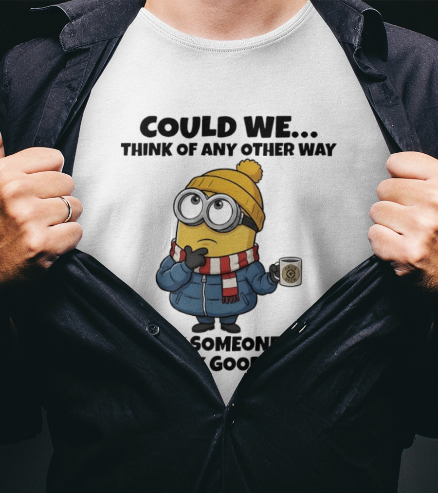 Minion Thinking Holding Coffee Winter Jacket And Beanie T-Shirt