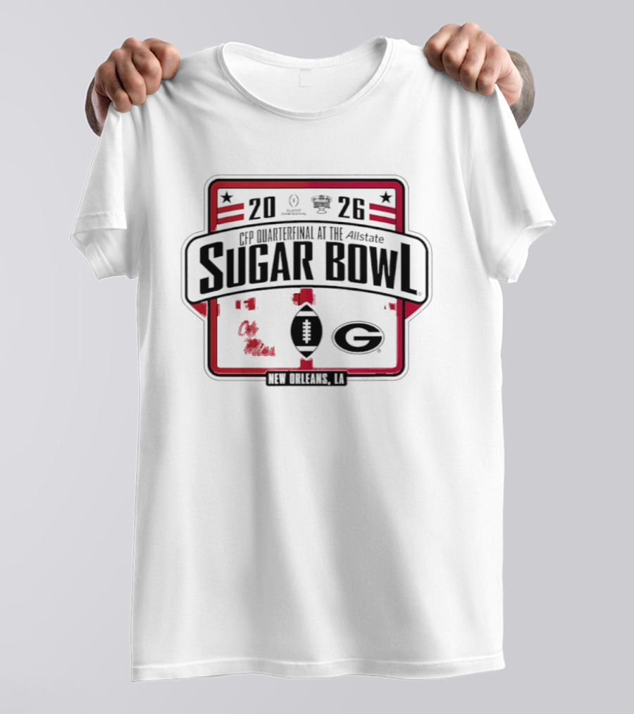 Ole Miss Rebels Vs Georgia Bulldogs Allstate Sugar Bowl CFP Quarterfinal 2025 2026 T-Shirt