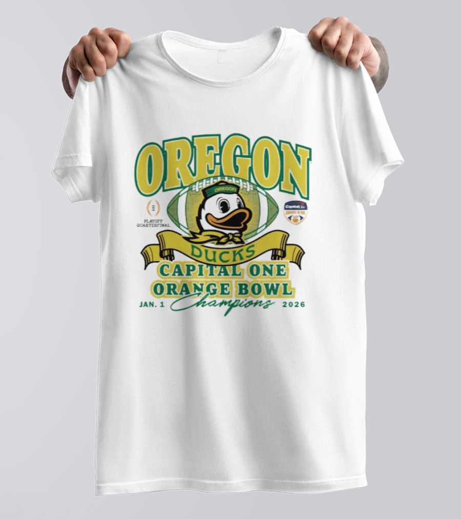 Oregon Ducks Capital One Orange Bowl Champions January 1 2026 T-Shirt