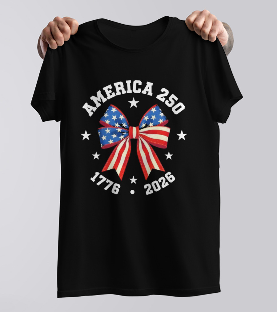 America 250 Patriotic Ribbon 1776 2026 Anniversary Celebration T-Shirt