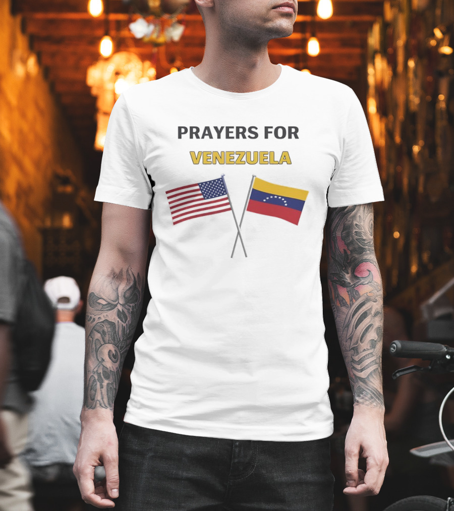 Prayers For Venezuela American Flag Solidarity T-Shirt