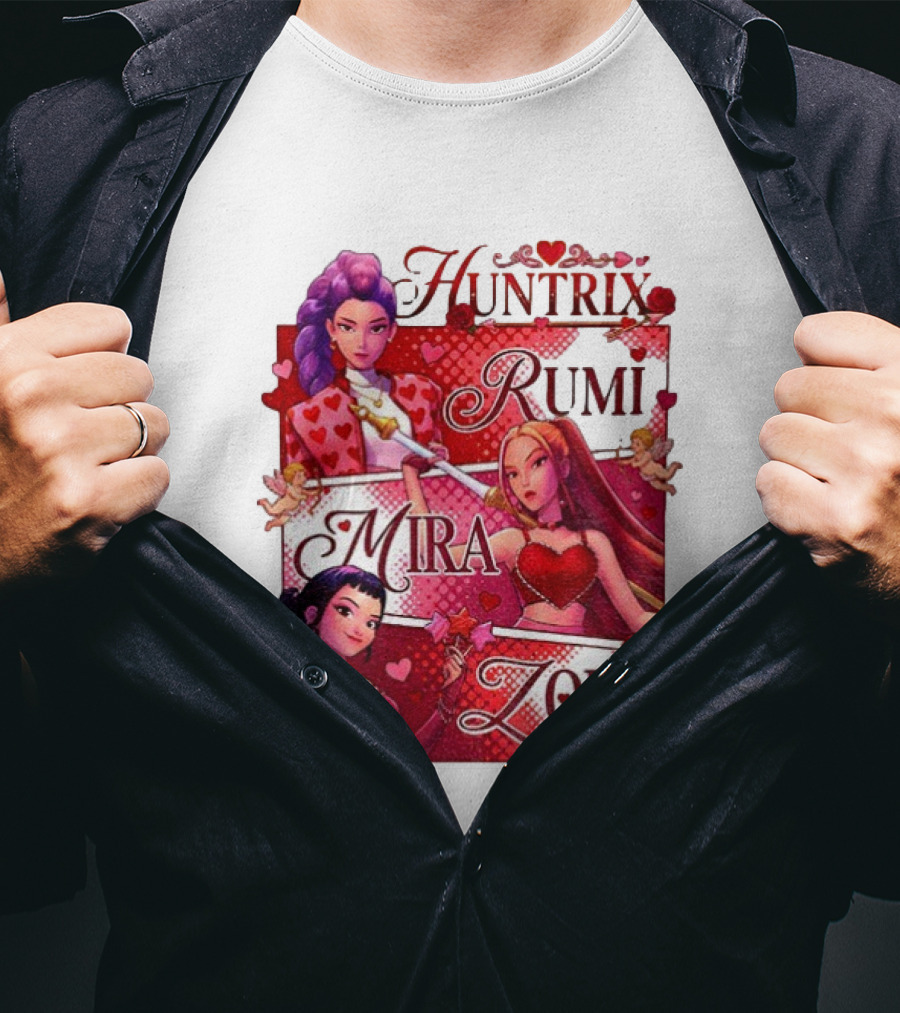 Saja Kpop Idol Huntrix Rumi Mira Zoey Valentine’s Day T-Shirt