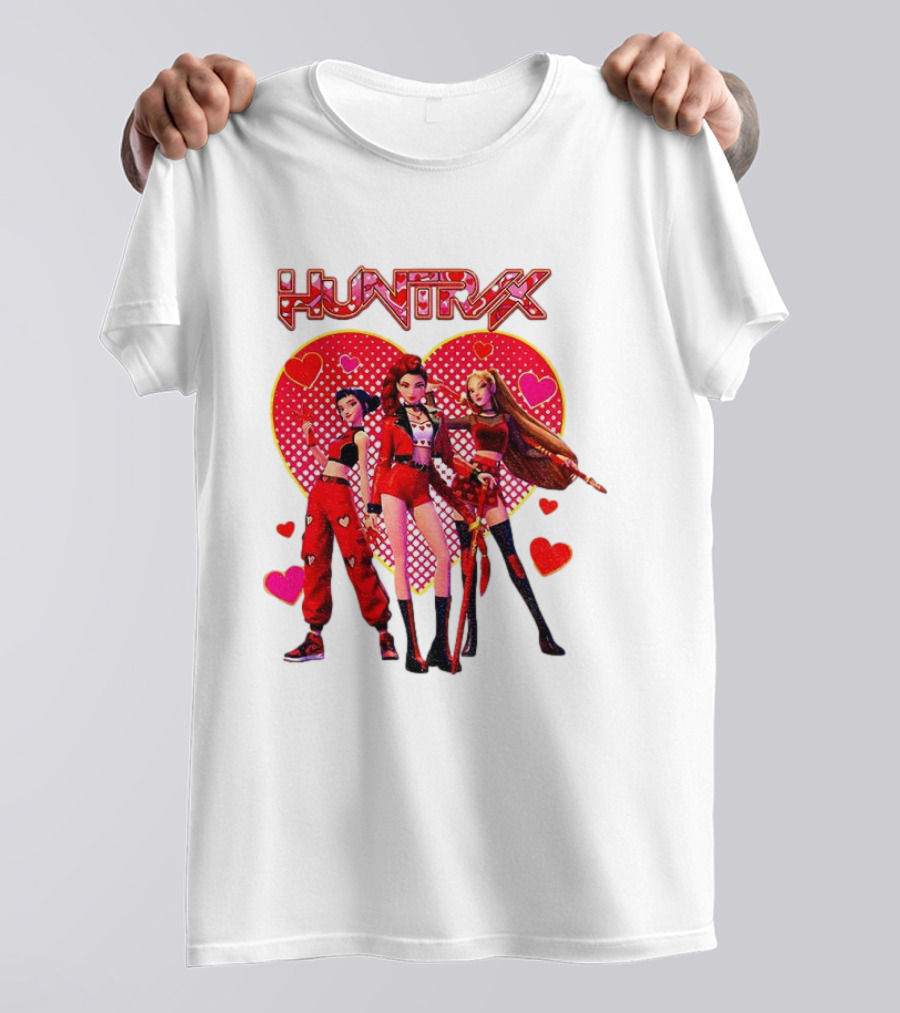 Huntrix Valentine Anime Girl Group Saja Girls Hearts T-Shirt