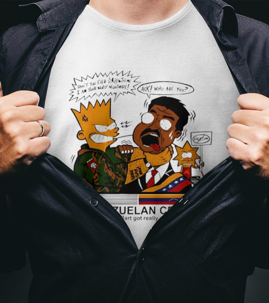 Venezuelan Crisis Bart Cartoon Political Commentary Satire T-Shirt