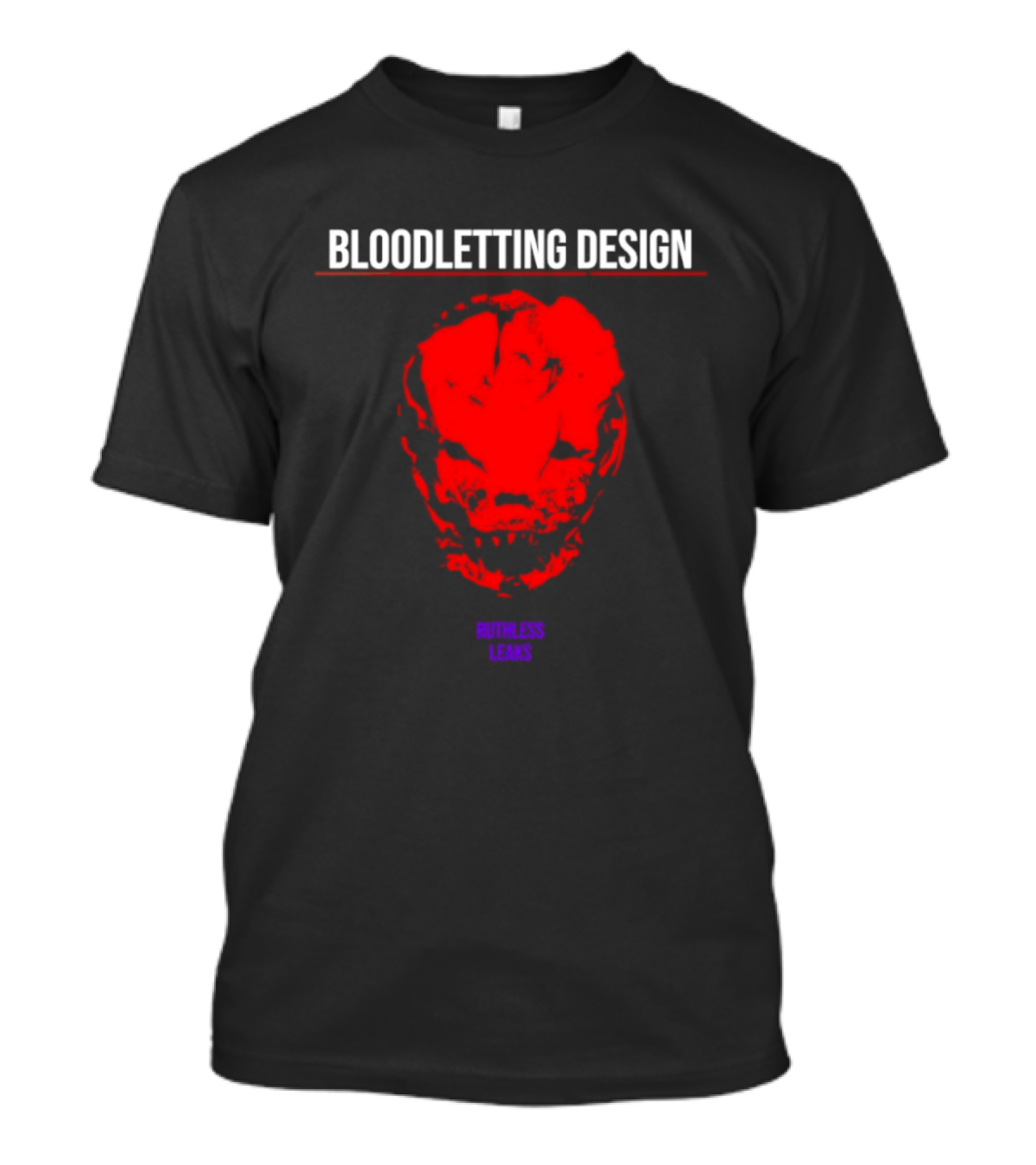 Bloodletting Red Ruthless Leaks Skull T-Shirt