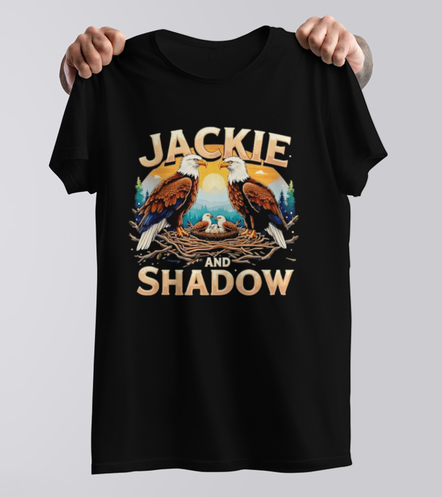 Jackie And Shadow Bald Eagle Family Nesting Scene T-Shirt