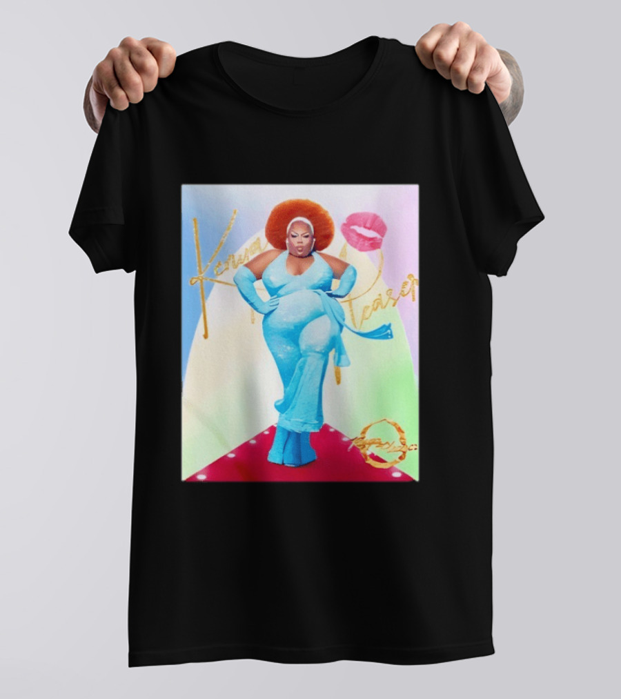 Kenya Pleaser Bellbottoms Classic Fierce Afro Diva Glam Lips T-Shirt
